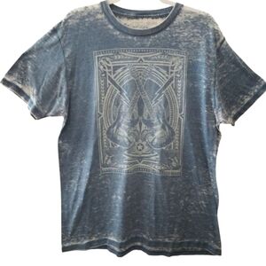 Fifth Sun Crossed Guitars Distressed Graphic 50/50 Burnout Tee Music Band Size L